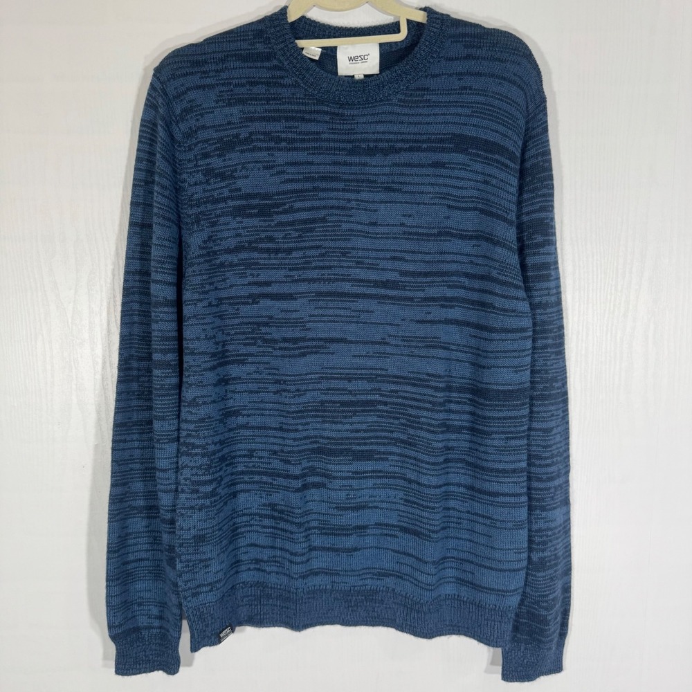 Wez Stockholm Sweden Men
Pull Over Casual‎ Sweater Amir Blue Wool Blend Size L